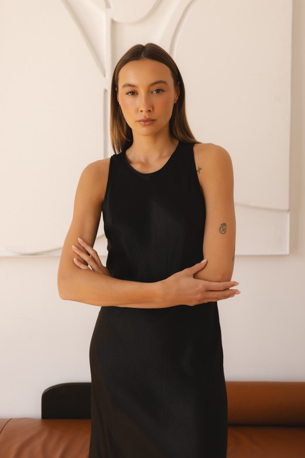 Noemi Sukienka Satynowa Czarna