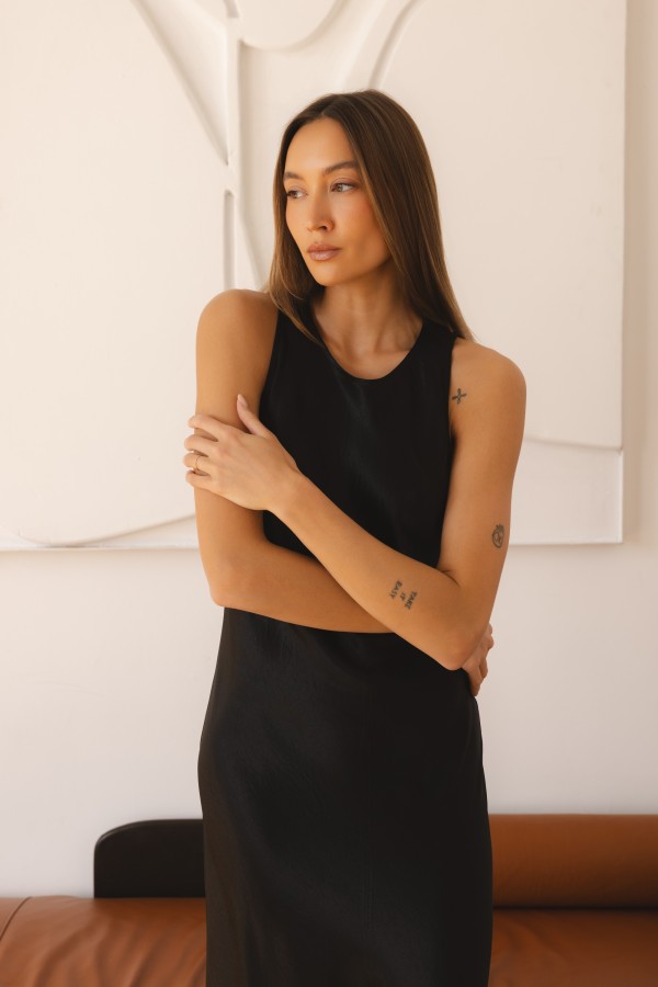 Noemi Sukienka Satynowa Czarna