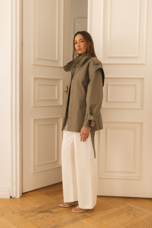 Safira Cotton Khaki Jacket