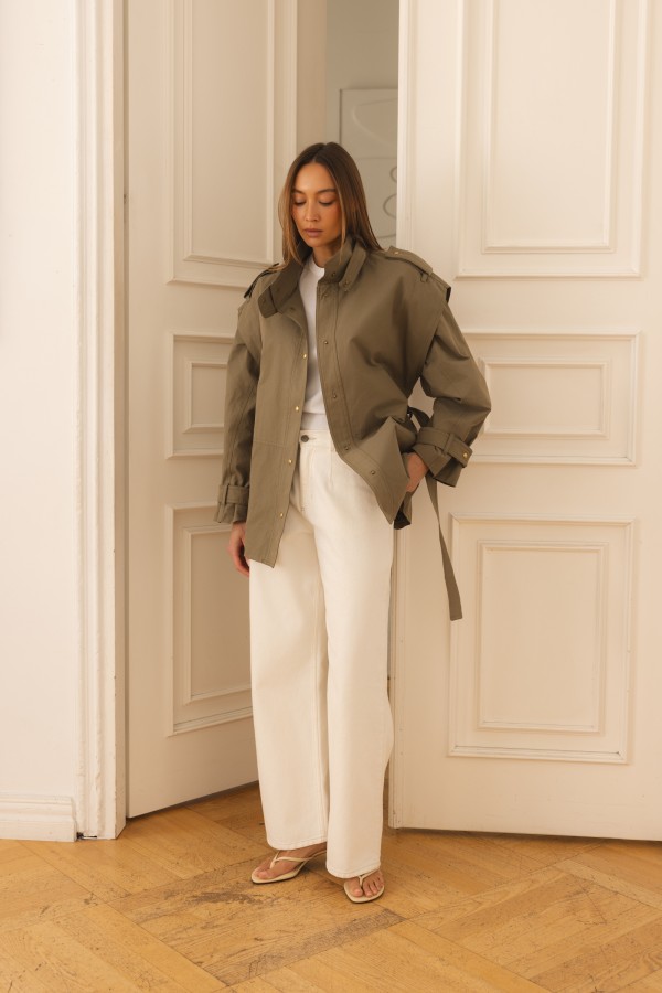 Safira Cotton Khaki Jacket