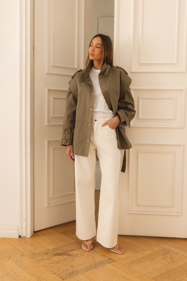 Safira Cotton Khaki Jacket