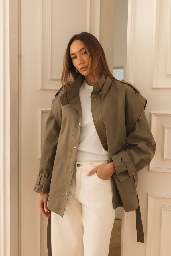 Safira Cotton Khaki Jacket