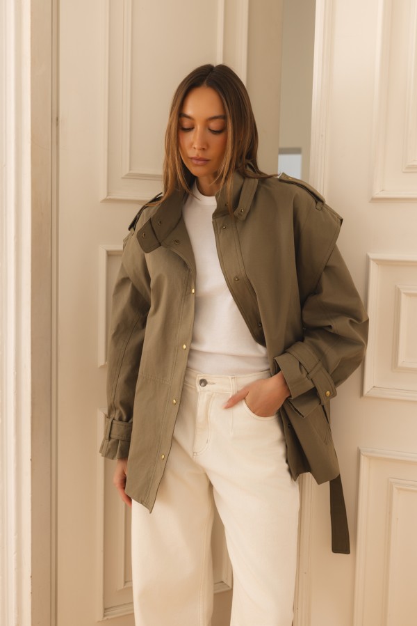 Safira Cotton Khaki Jacket