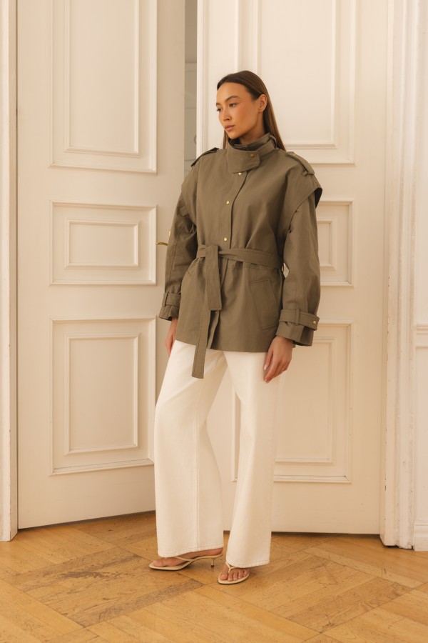 Safira Cotton Khaki Jacket