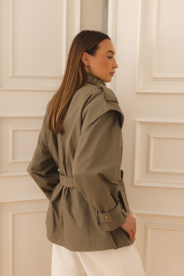 Safira Cotton Khaki Jacket