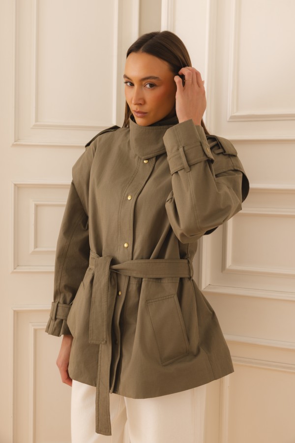 Safira Cotton Khaki Jacket