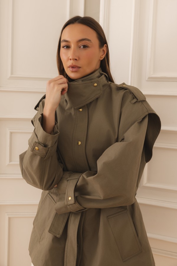Safira Cotton Khaki Jacket