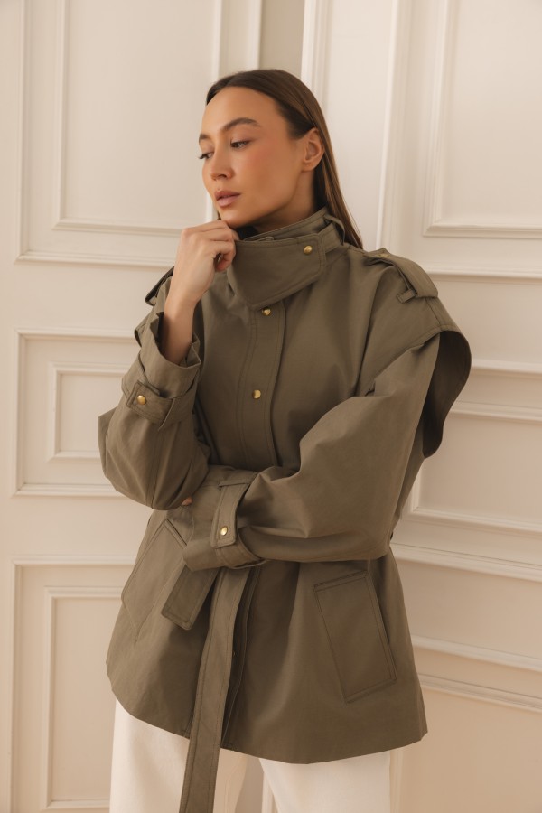Safira Cotton Khaki Jacket