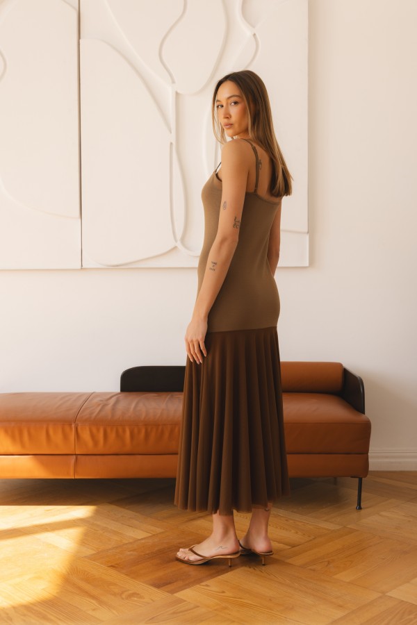 Selina Strappy Dress Brown