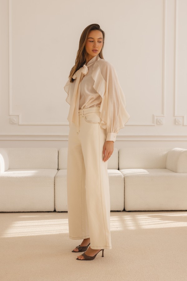 Hudson Ruffle Shirt Cream