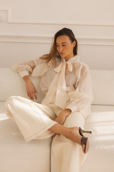Hudson Ruffle Shirt Cream