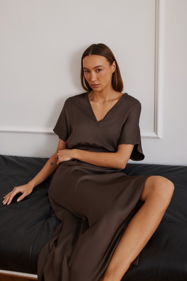 Athena Dress Brown