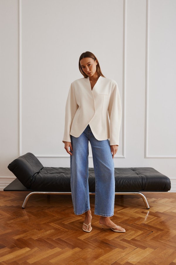 Magdalene Marynarka Oversize Ecru