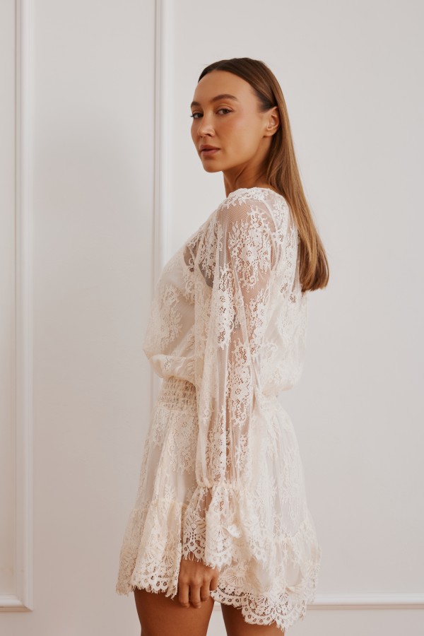 Lucienne Lace Dress Cream