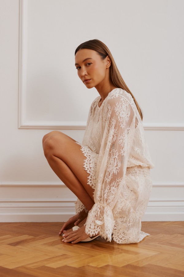Lucienne Sukienka Z Koronki Cream