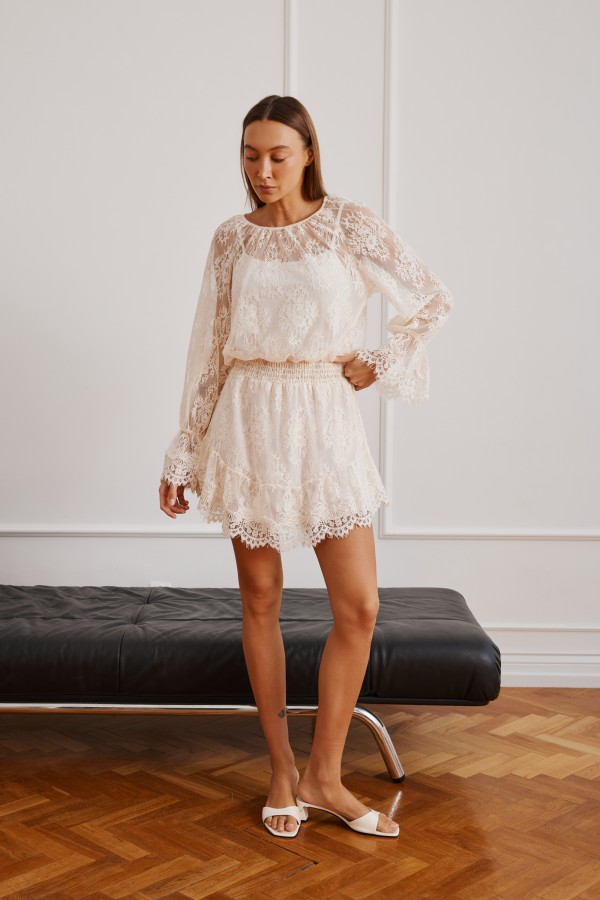 Lucienne Lace Dress Cream