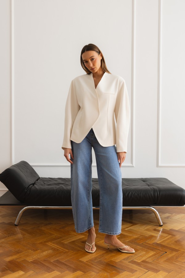 Magdalene Marynarka Oversize Ecru