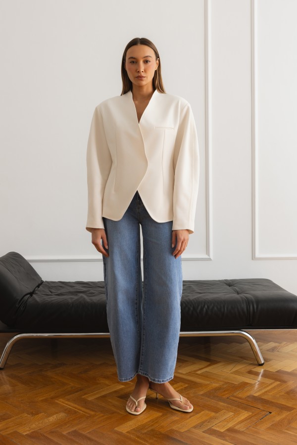 Magdalene Marynarka Oversize Ecru