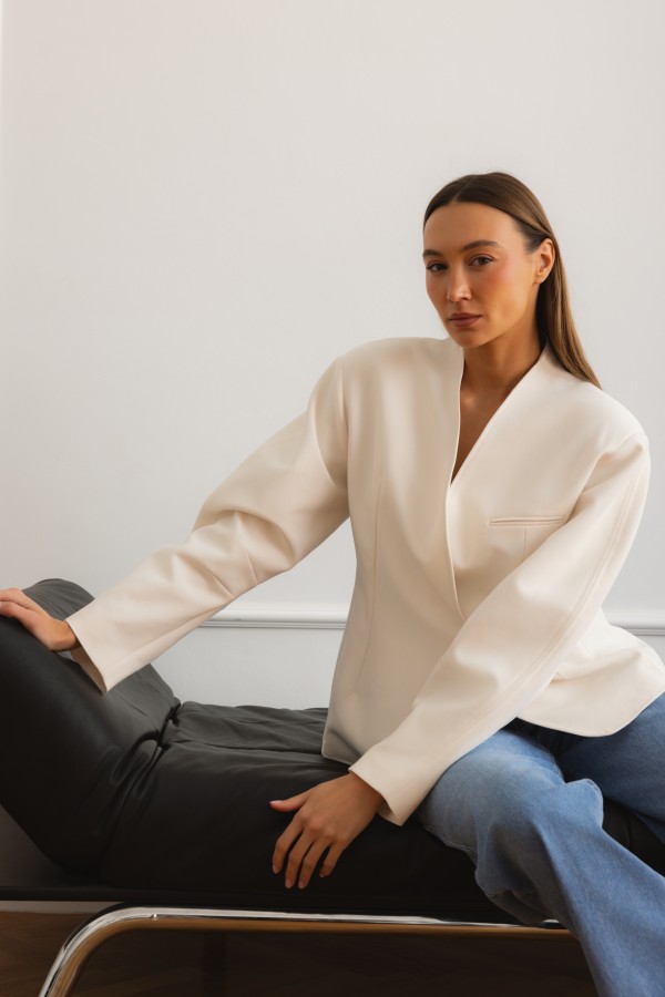 Magdalene Marynarka Oversize Ecru