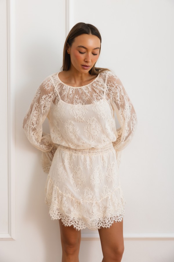 Lucienne Lace Dress Cream