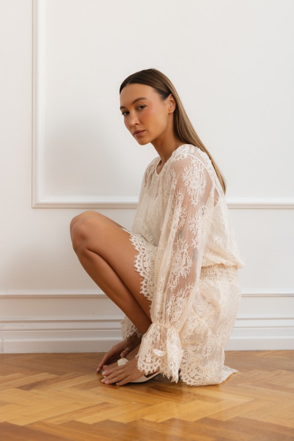 Lucienne Lace Dress Cream