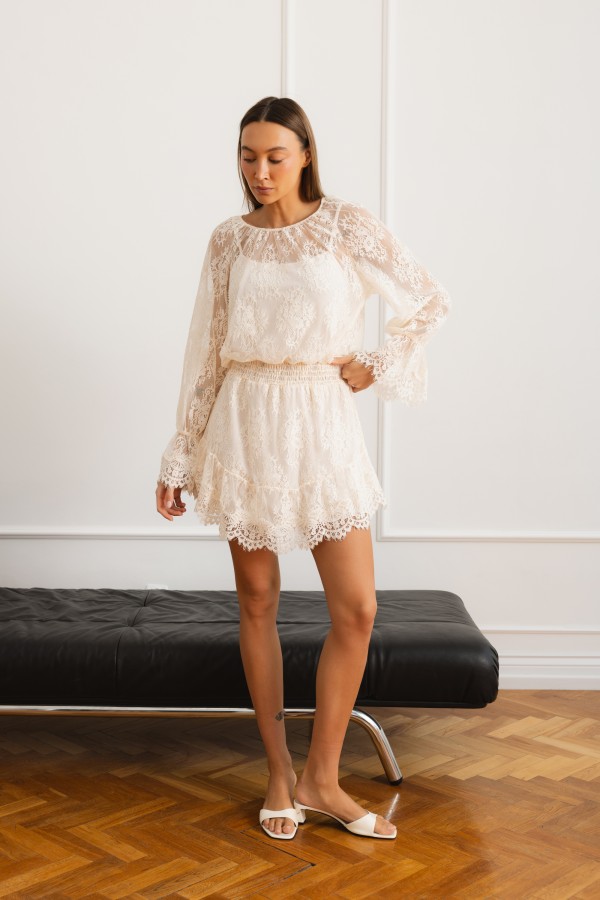 Lucienne Lace Dress Cream