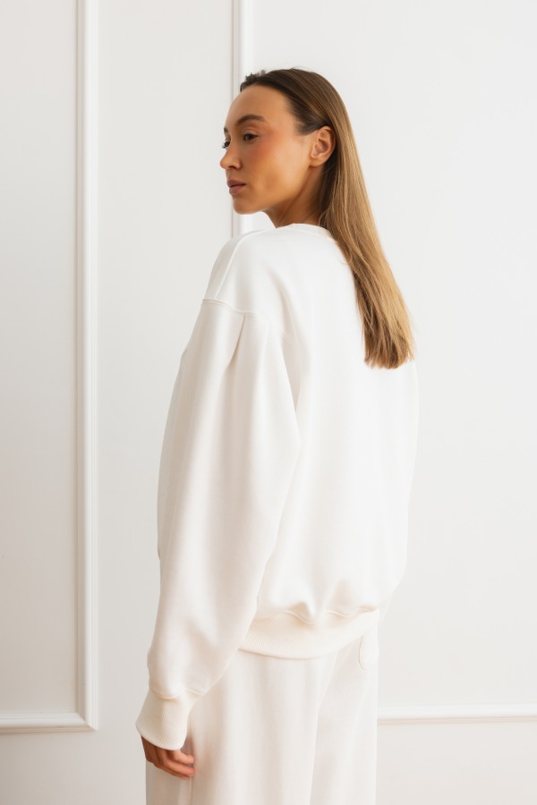 Eleonora Spodnie Bawełniane Wide Leg Białe
