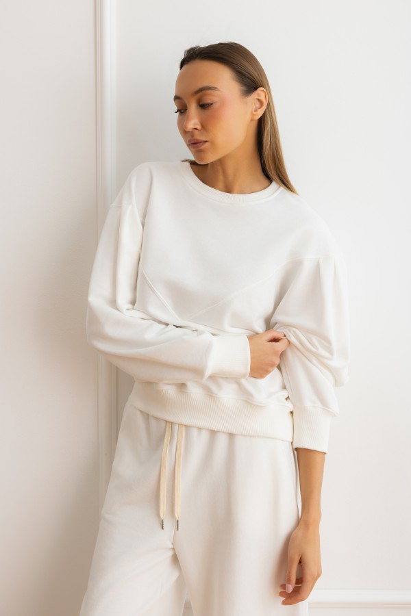 Eleonora Spodnie Bawełniane Wide Leg Białe