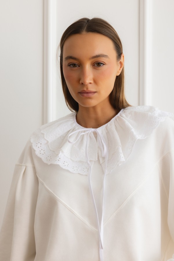 Eleonora Bluza Z Kołnierzem Biel
