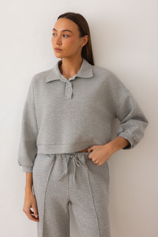 Caspian SweatshirtCollared Gray