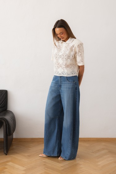 H2671 Jeans Wide Leg Blue