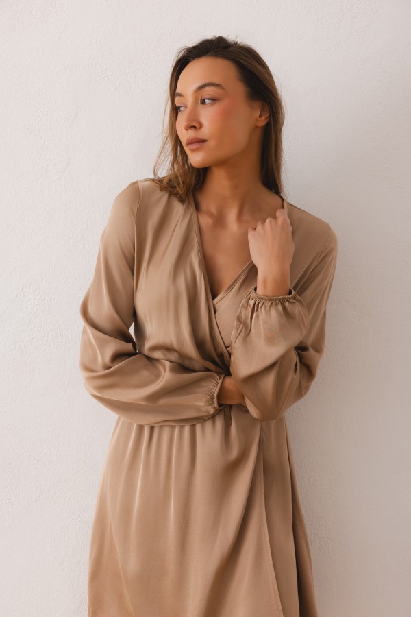 Bernadette Dress Satin Beige