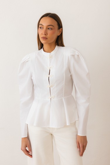 Donatella Shirt Peplum White