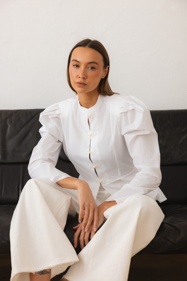 Donatella Shirt Peplum White