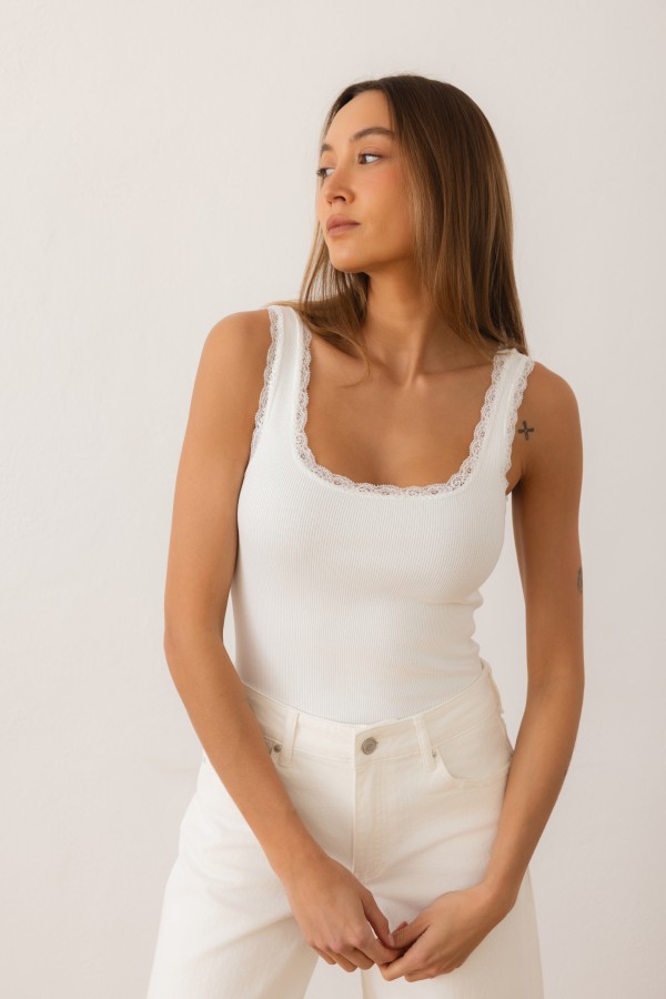 W3902 Jeans Wide Leg White