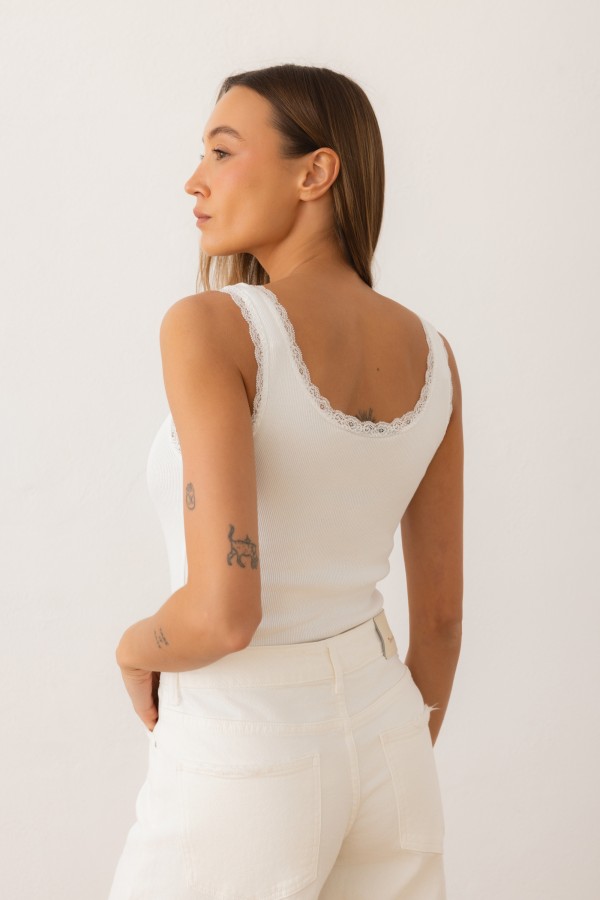 W3902 Jeans Wide Leg White