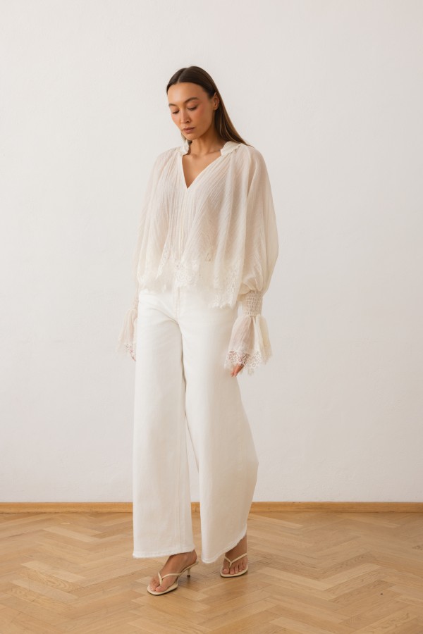 Beatrice Blouse Lace Ecru