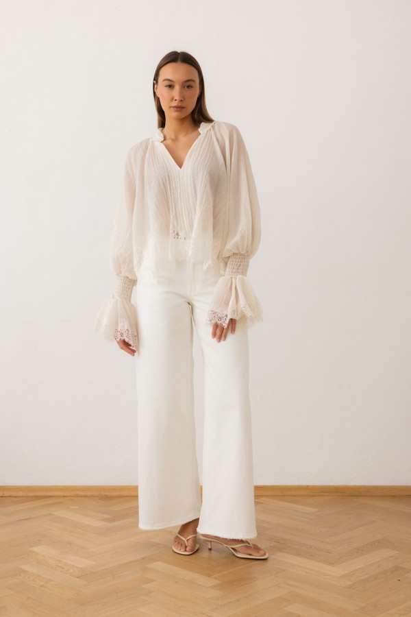 Beatrice Blouse Lace Ecru