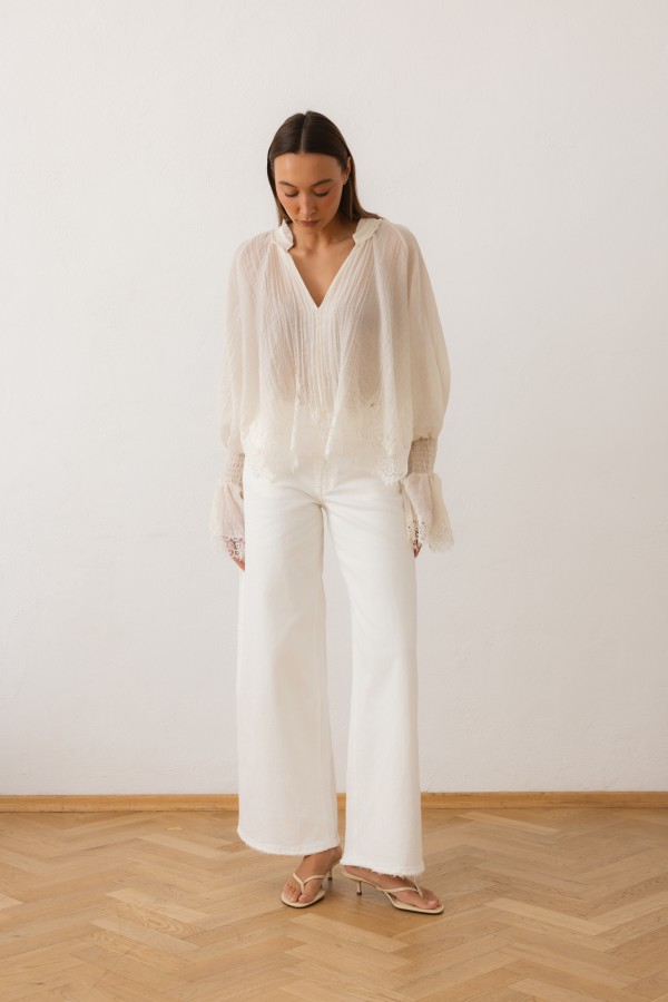 Beatrice Blouse Lace Ecru
