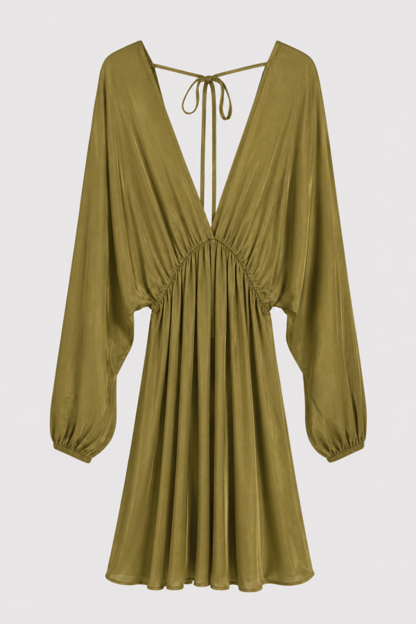 Giorgia Dress With Tie Olive