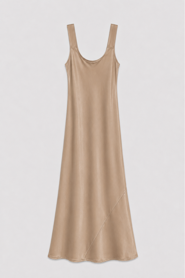 Caterina Satin Dress Beige