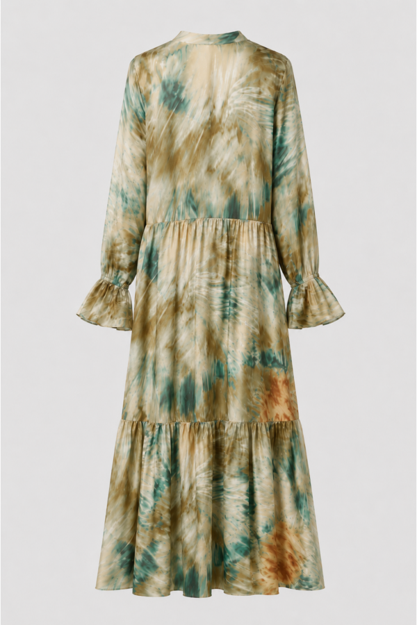 Giovanna Floral Ruffle Dress Khaki