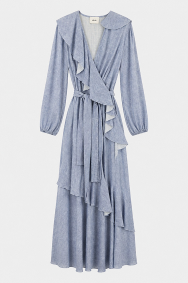 Dixie Ruffle Dress Blue