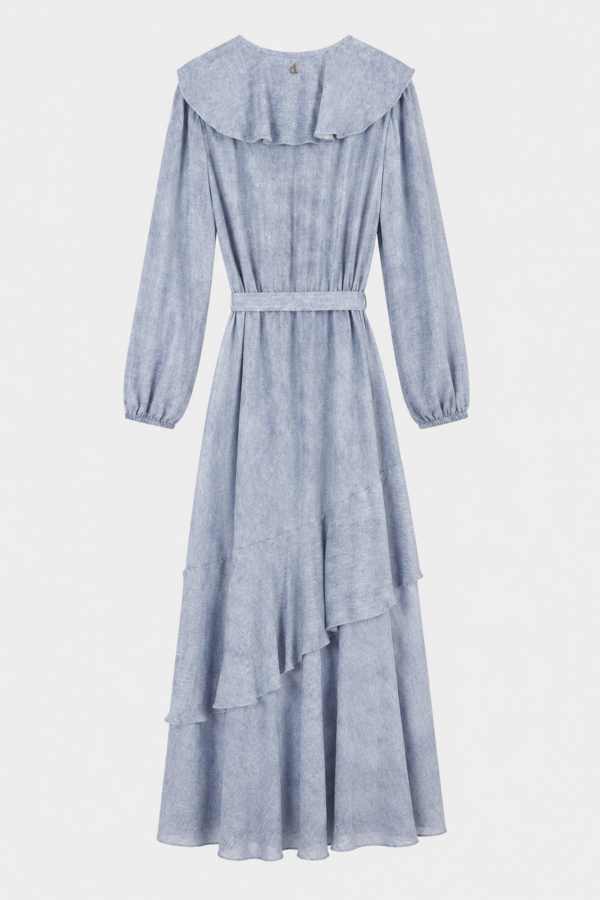 Dixie Ruffle Dress Blue