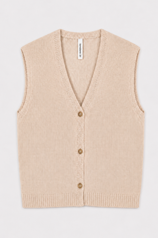 Tanya Vest Knitted Beige