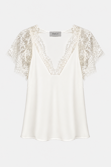 Giselle Blouse Lace Cream