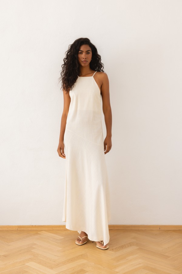 Iga Dress Strappy  Beige