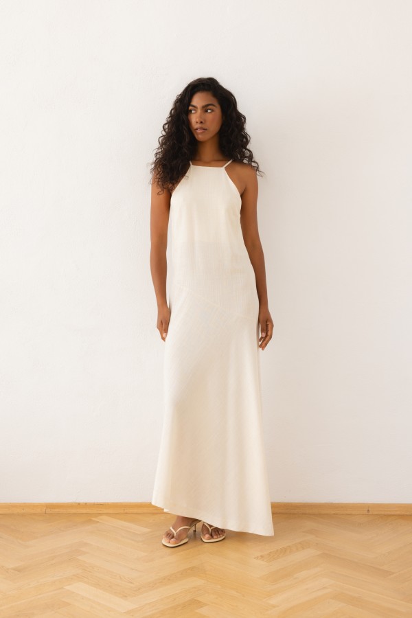 Iga Dress Strappy  Beige