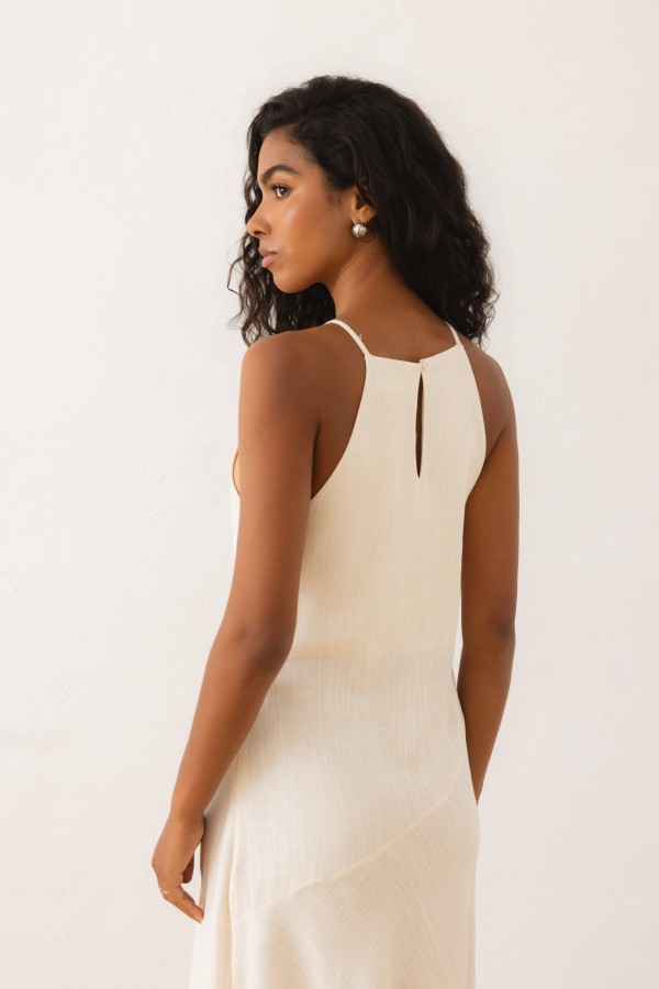 Iga Dress Strappy  Beige