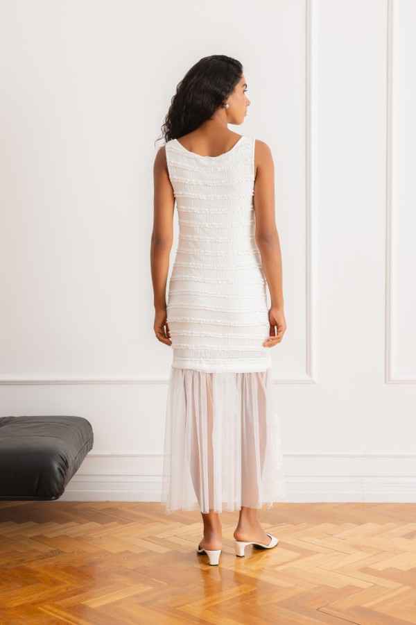 Emanuella Dress With Lace White